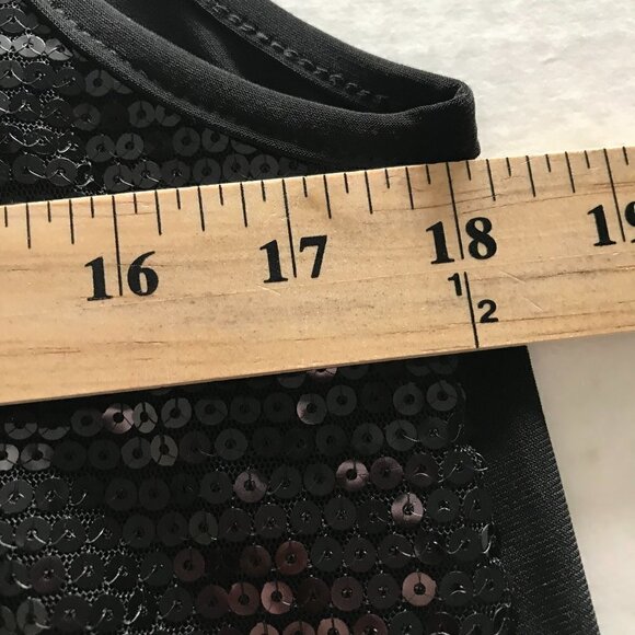 NWOT - Slinky Brand Black Sequined Sleeveless Tunic Top - Picture 11 of 12